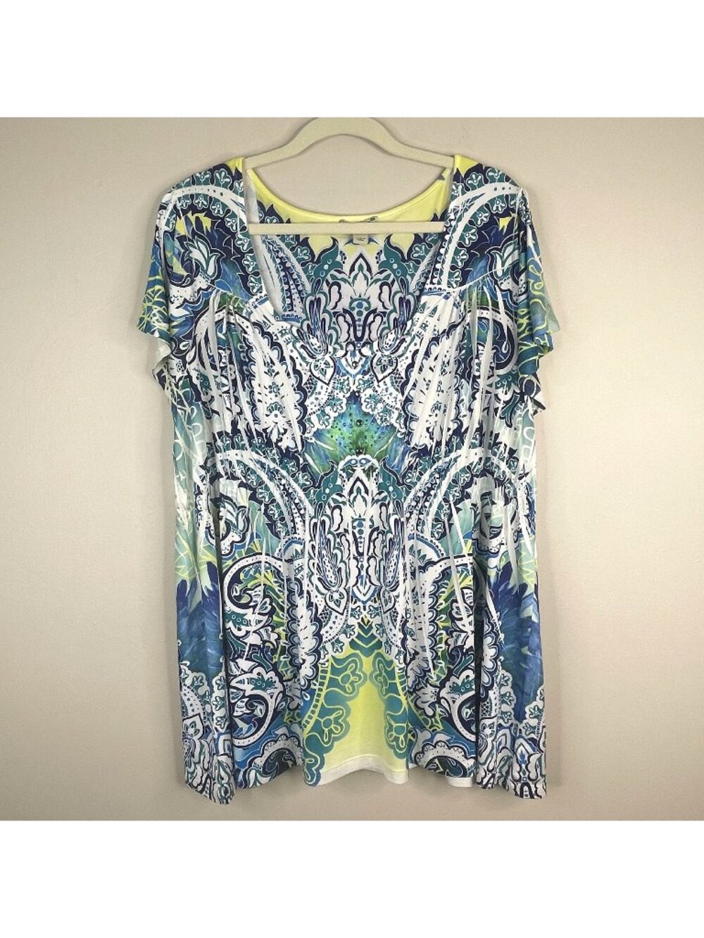 Live Let Live Boho Top 3X Colorful Paisley Art To Wear Feminine Travel Tunic